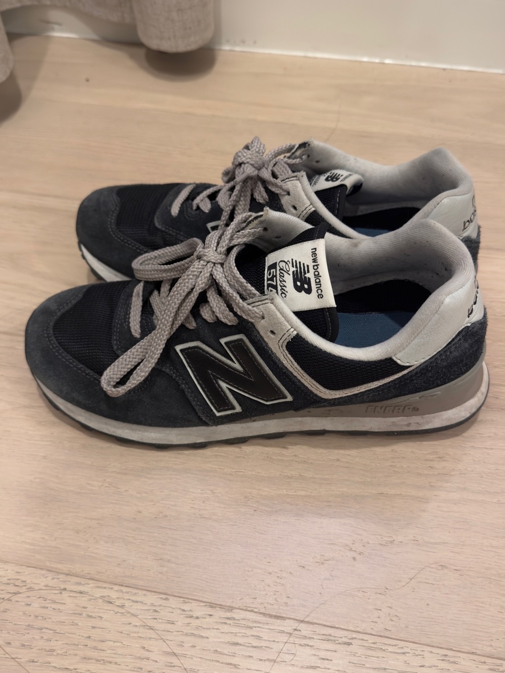 New Balance Navy and Gray 574 Classic Sneakers